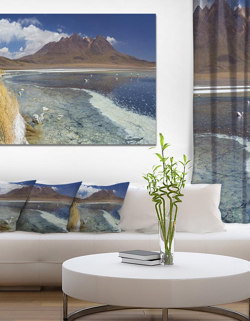 DesignQ Desert Lake Laguna Canapa on Sunny Day - Modern Seashore Canvas Wall Art