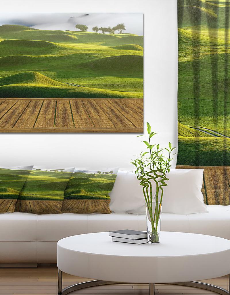 DesignQ Design Canvas Art Print 'Golf Course with Wooden Path - Extra Large Landscape Canvas Art Print