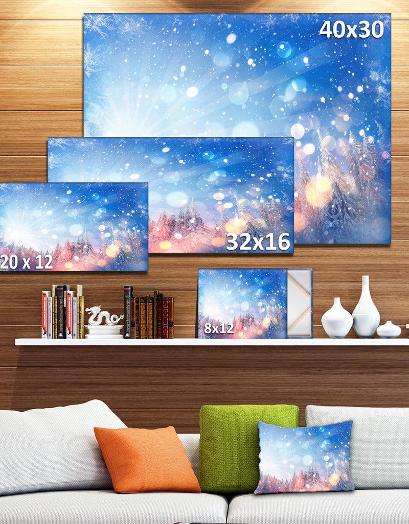 DesignQ Design Canvas Art Print 'Winter Trees Snowbound - Extra Large Landscape Canvas Art Print