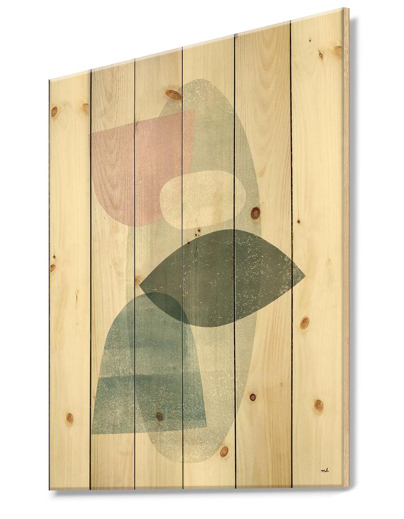 DesignQ Distressed Dream II - Modern & Transitional Print On Natural Pine Wood