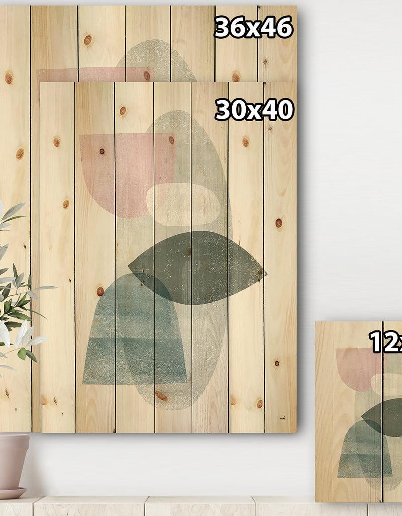 DesignQ Distressed Dream II - Modern & Transitional Print On Natural Pine Wood