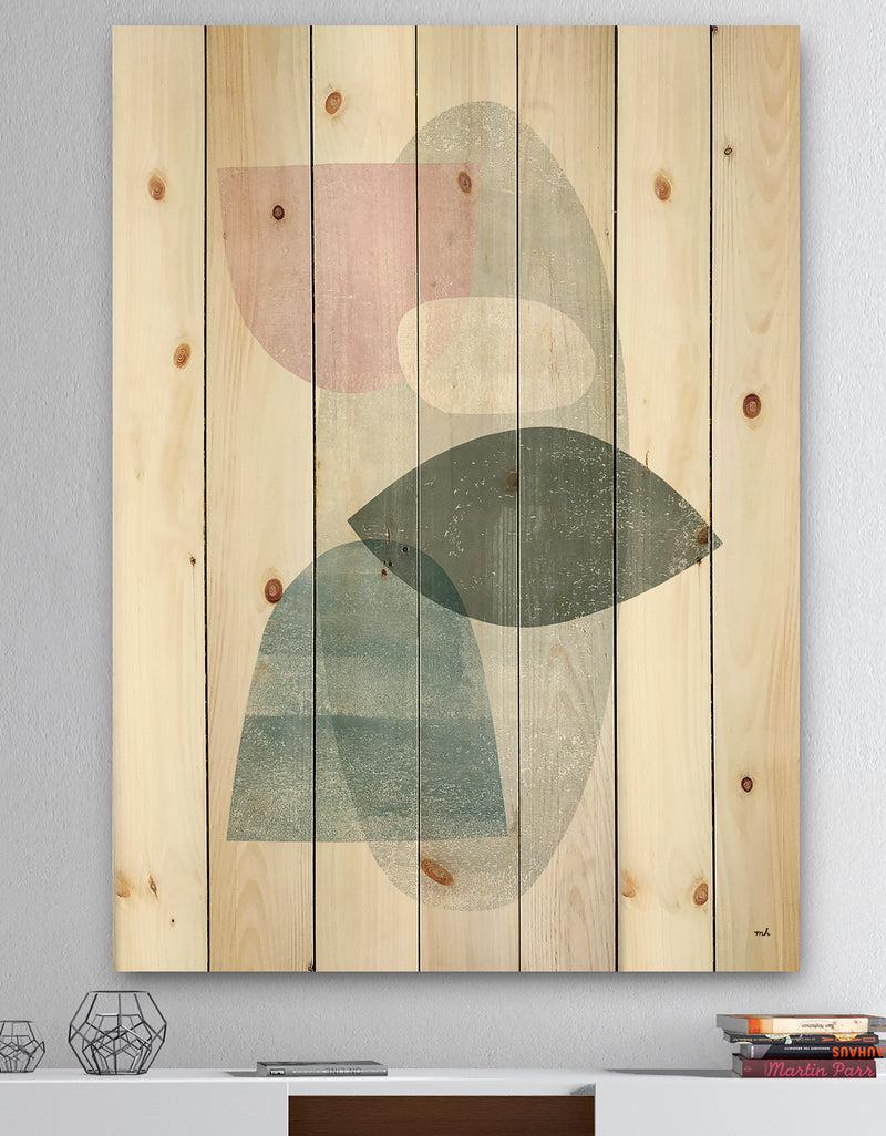 DesignQ Distressed Dream II - Modern & Transitional Print on Natural Pine Wood