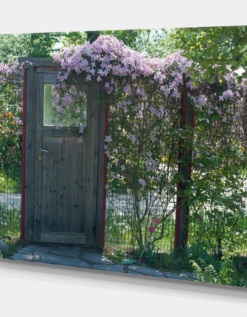 DesignQ Door To Garden - Floral Painting Print On Wrapped Canvas