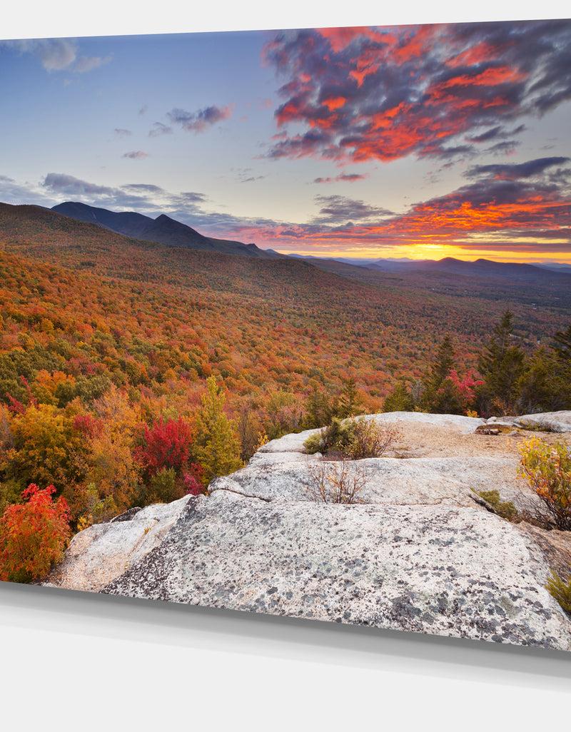 DesignQ Endless Forests In Fall Foliage - Landscape Wall Art On Canvas