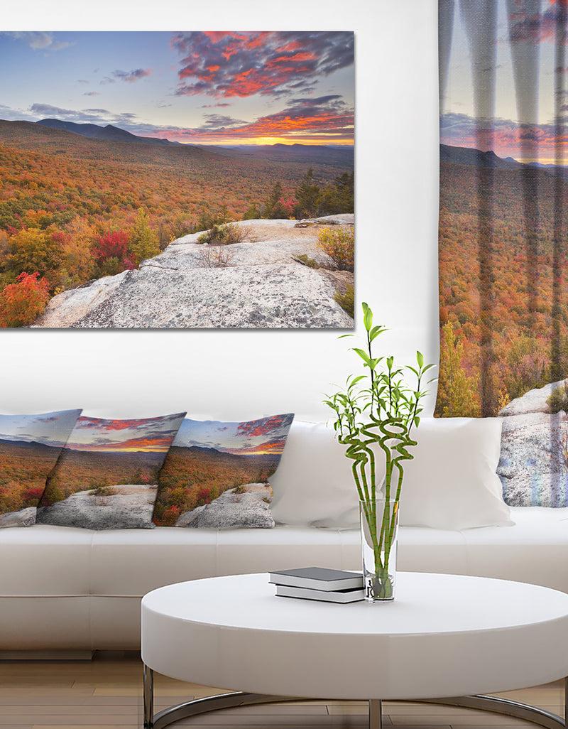 DesignQ Endless Forests In Fall Foliage - Landscape Wall Art On Canvas