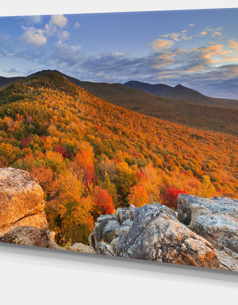 DesignQ Endless Forests In The Fall Foliage - Landscape Wall Art On Canvas
