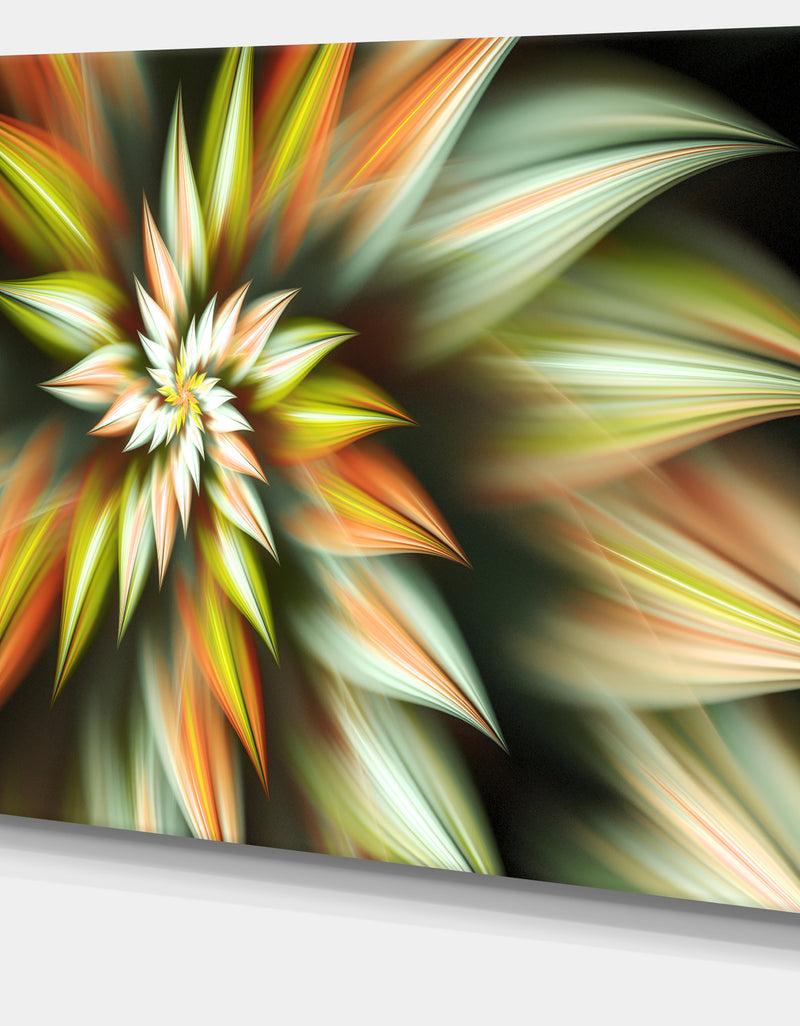 DesignQ Exotic Brown Fractal Spiral Flower - Extra Large Abstract Canvas Art Print