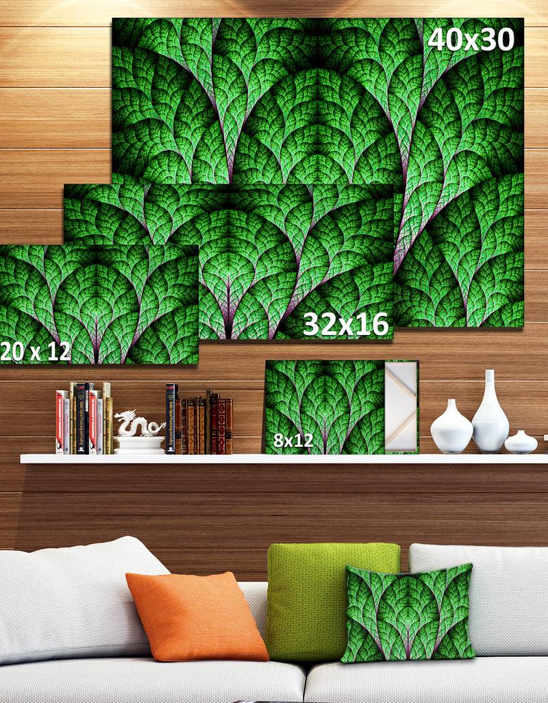 DesignQ Exotic Green Biological Organism - Abstract Art On Canvas