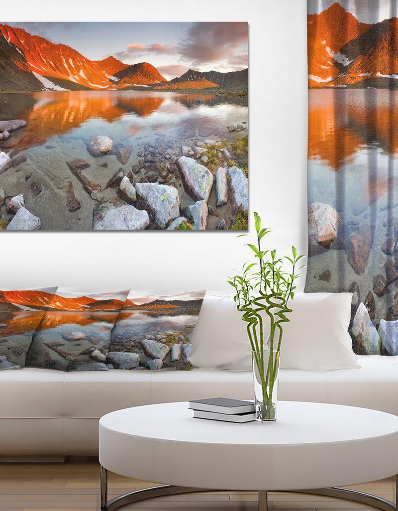 DesignQ Fire Lake - Lake Landscapes Photographic on wrapped Canvas DesignQ Fire Lake - Lake Landscapes Photographic on wrapped Canvas