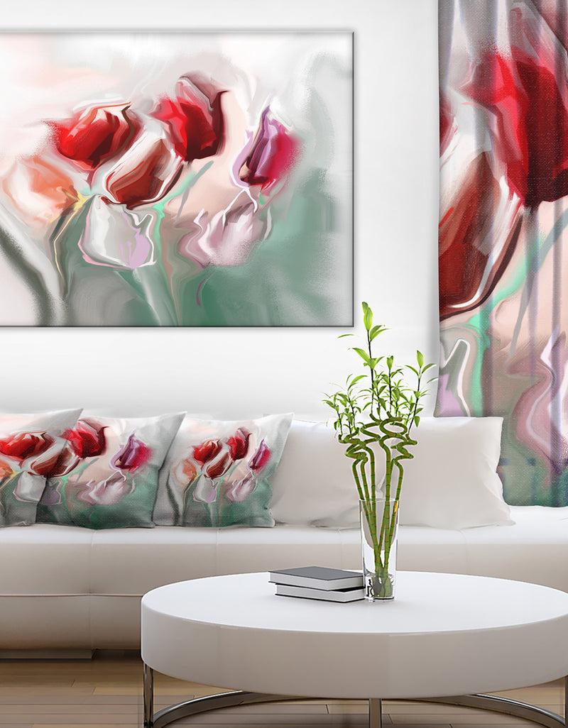 DesignQ Floral Watercolor Illustration - Large Animal Canvas Wall Art Print