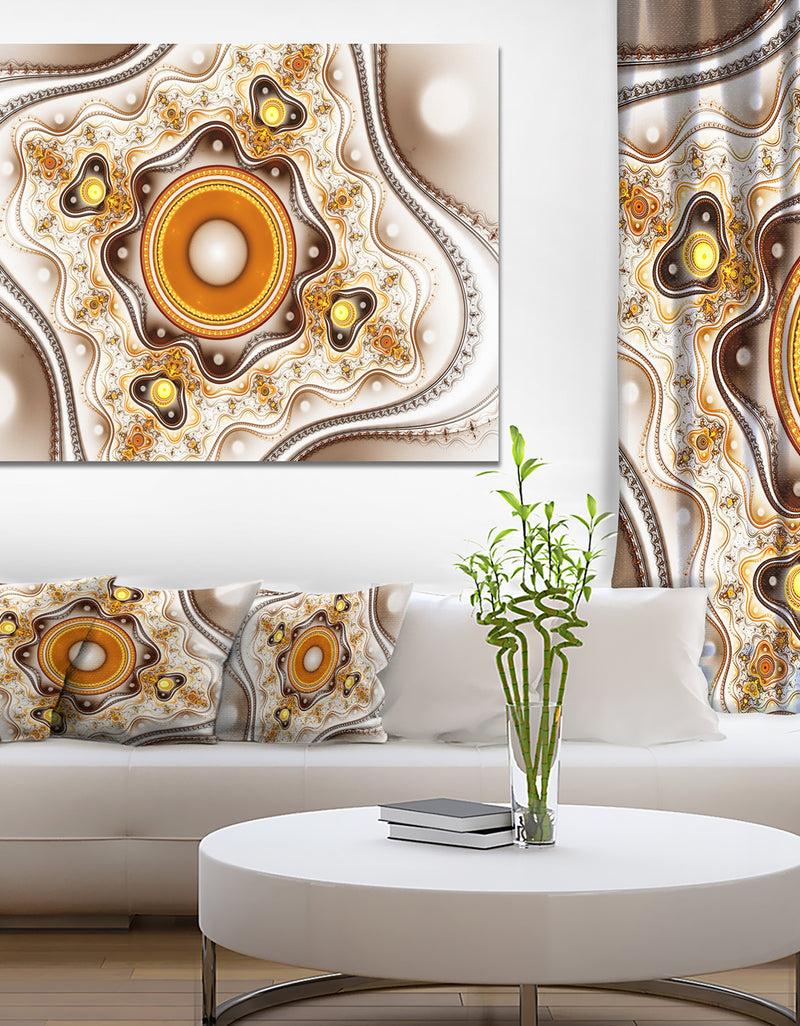 DesignQ Fractal Circles And Wavy Curves - Large Wall Art On Canvas