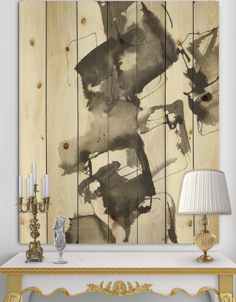 DesignQ Geometric Glam Square II - Modern & Contemporary Print on Natural Pine Wood
