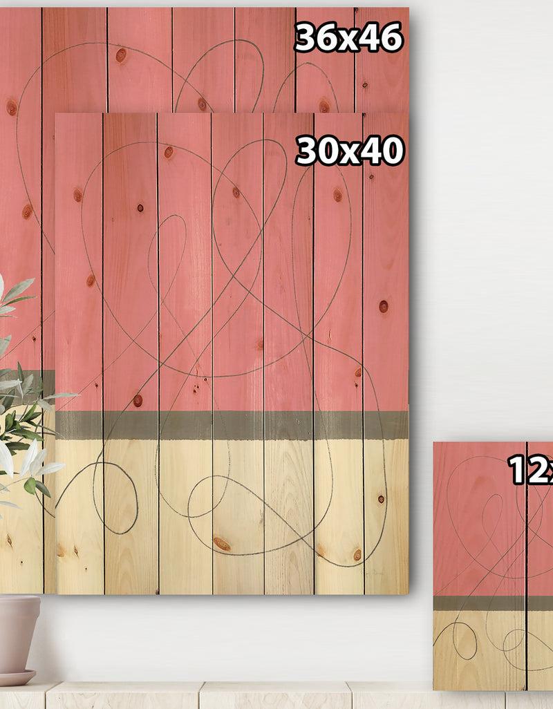 DesignQ Geometric Neapolitan II - Shabby Chic Print On Natural Pine Wood