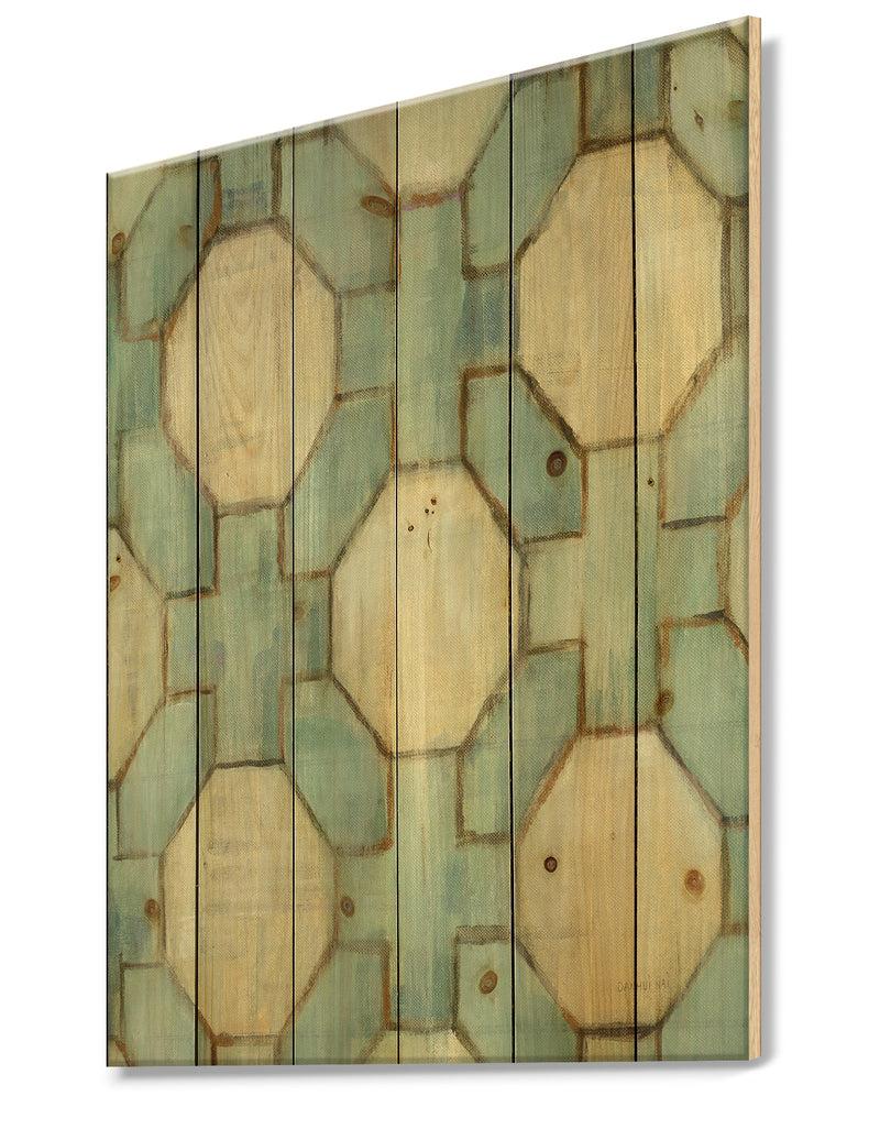 DesignQ Geometric Title Element - Modern & Contemporary Print On Natural Pine Wood