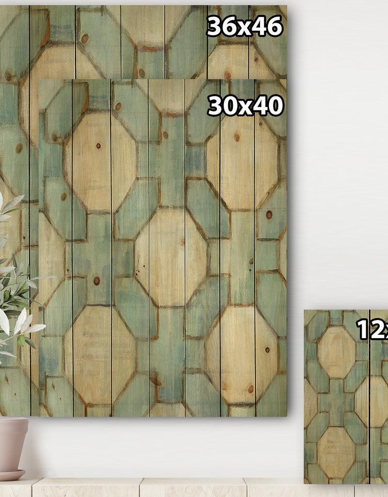 DesignQ Geometric Title Element - Modern & Contemporary Print On Natural Pine Wood
