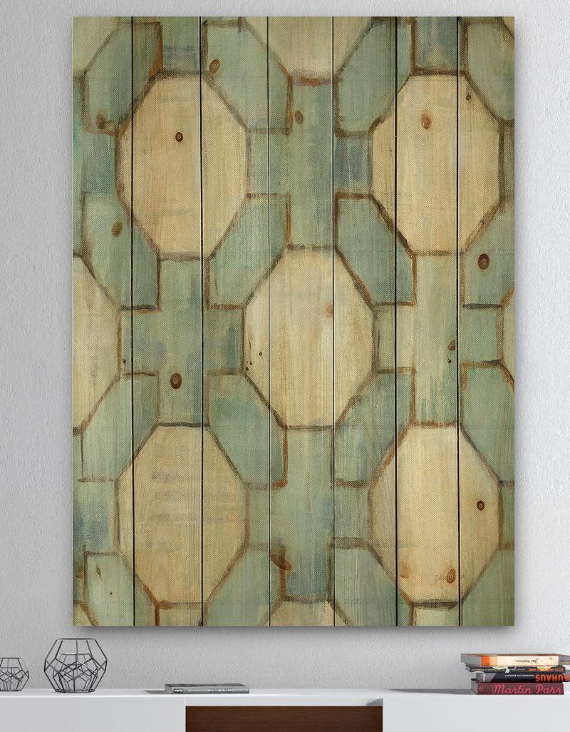 DesignQ Geometric Title Element - Modern & Contemporary Print on Natural Pine Wood