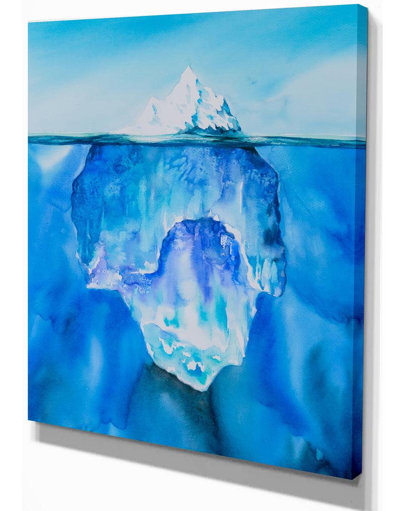 DesignQ Glacier In The Ocean - Sea & Shore Nautical Photographic On Wrapped Canvas