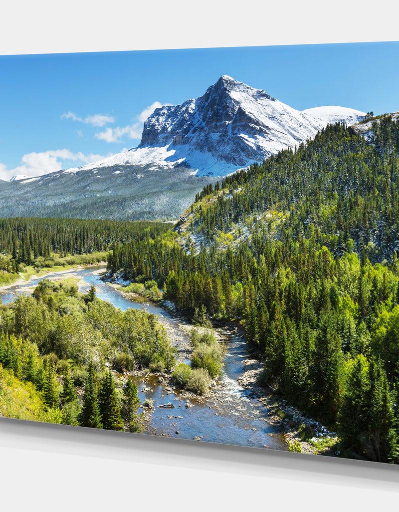 DesignQ Glacier National Park Montana. - Lake Landscapes Photographic On Wrapped Canvas