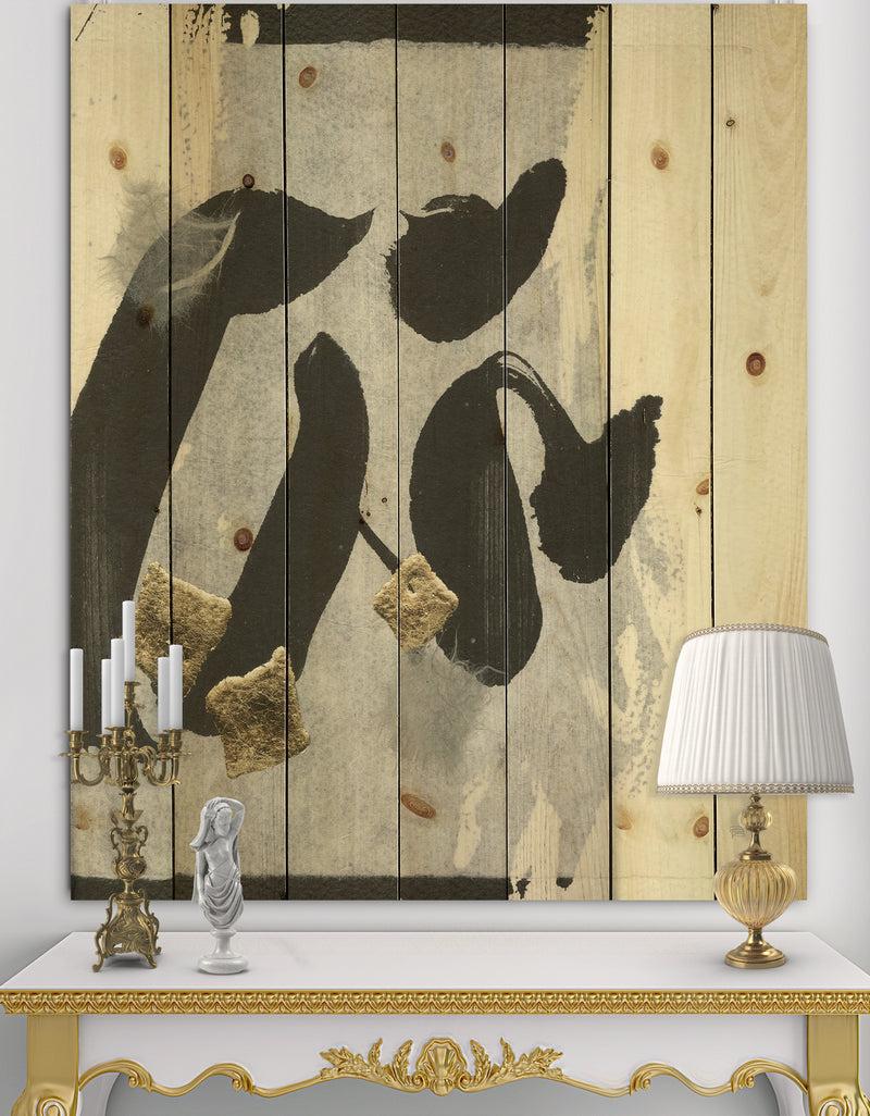 DesignQ Glam Collage I - Modern & Contemporary Print on Natural Pine Wood