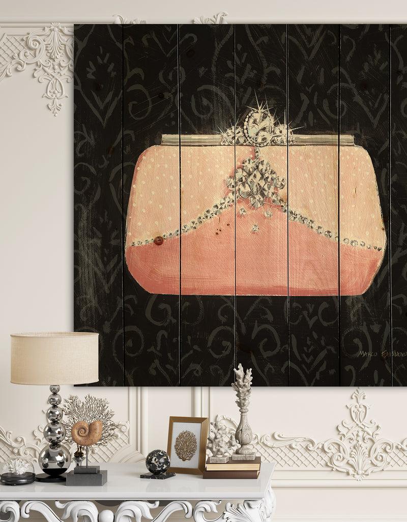 DesignQ Glam & Fashion Parfum Boudoir II - Posh & Luxe Print on Natural Pine Wood