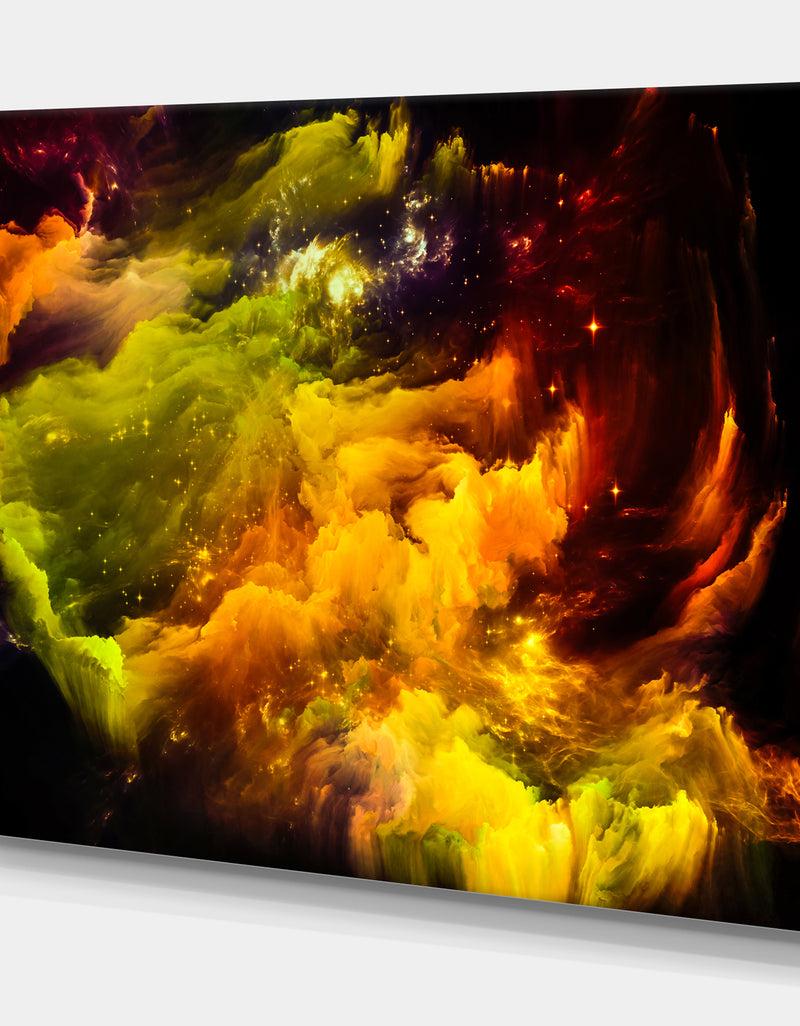 DesignQ Glow Of Interstellar Clouds - Contemporary Art On Wrapped Canvas