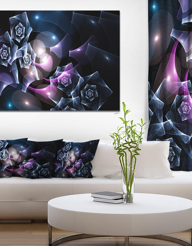 DesignQ Glowing Bouquet Of Beautiful Roses - Abstract Wall Art On Canvas