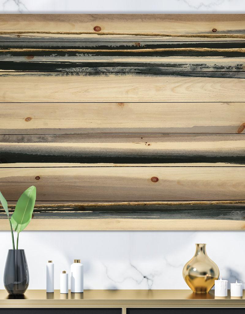DesignQ Gold Watercolor Amethyst II - Modern & Contemporary Print on Natural Pine Wood