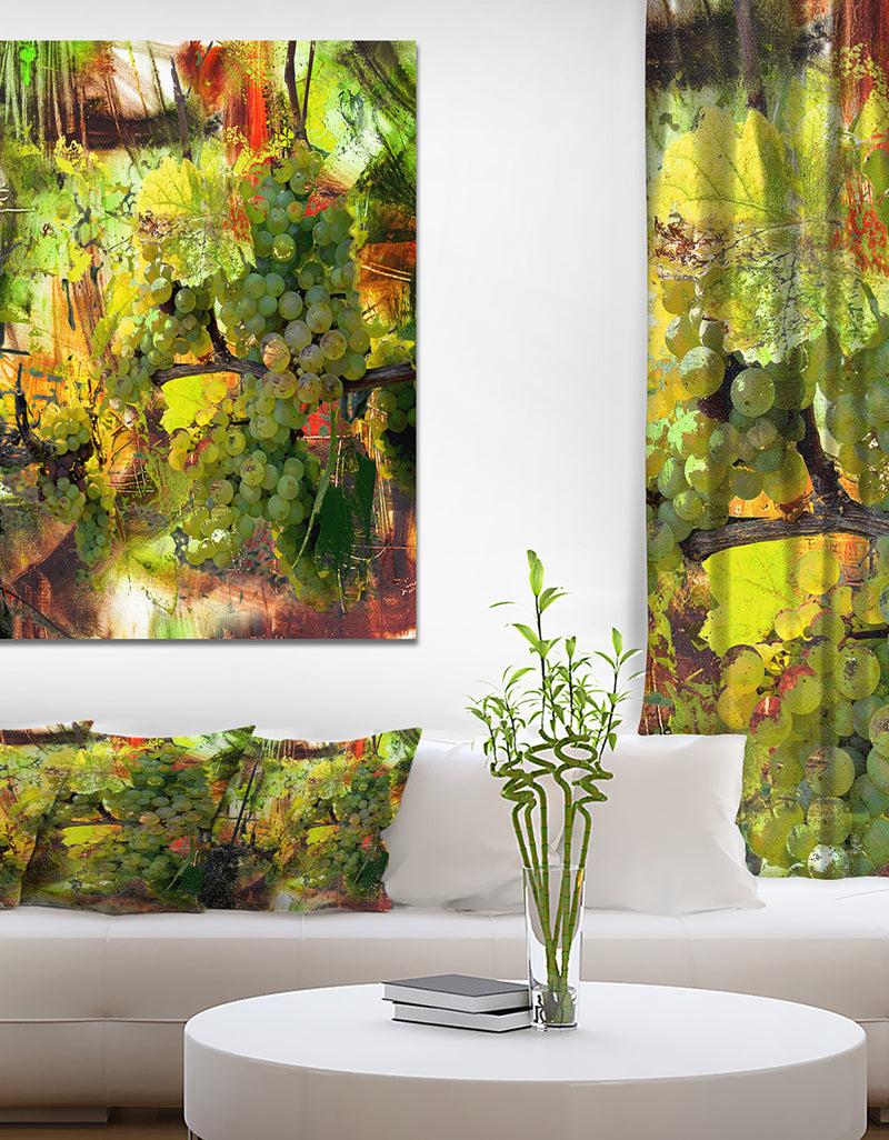 DesignQ Grapes Vine - Floral Painting Print on Wrapped Canvas DesignQ Grapes Vine - Floral Painting Print on Wrapped Canvas