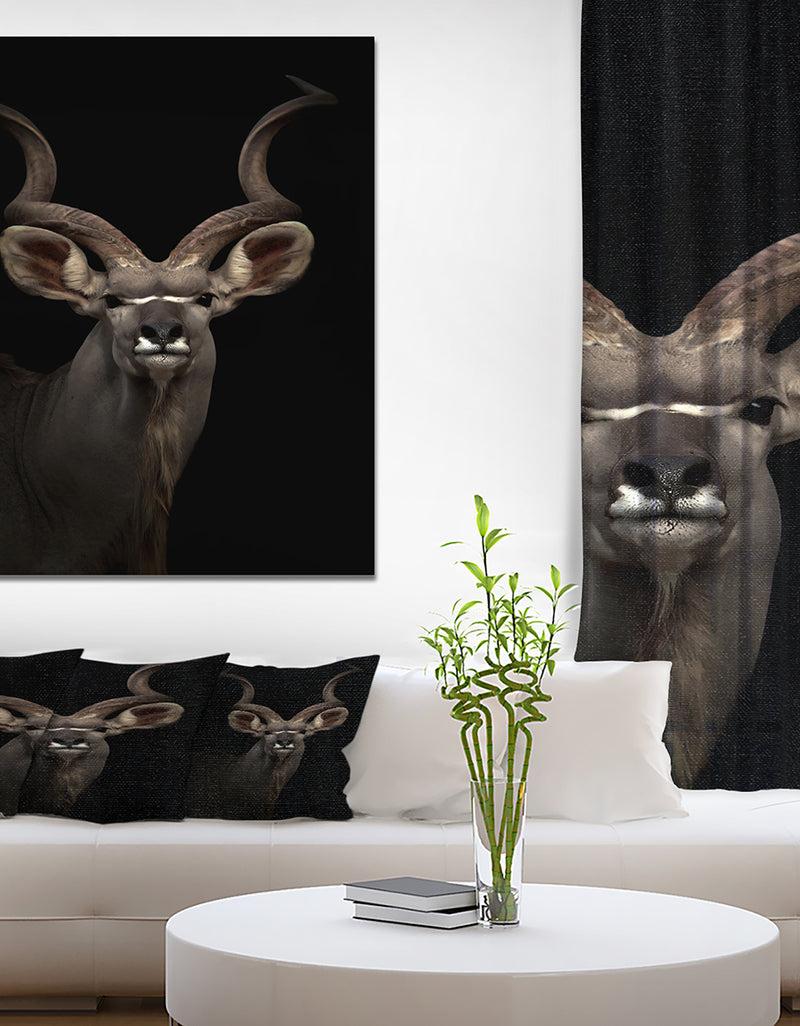 DesignQ Greater Gudu Tiger In The Dark - Animals Photography Print On Wrapped Canvas