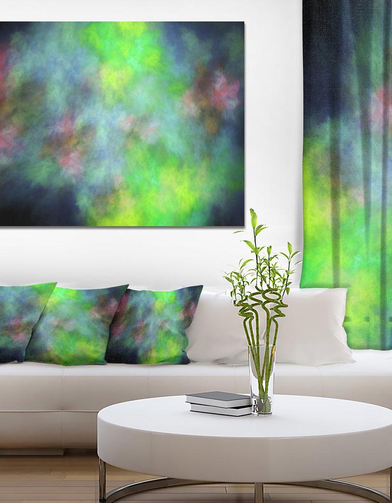 DesignQ Green Blue Sky with Stars'Extra Large Abstract Canvas Art Print