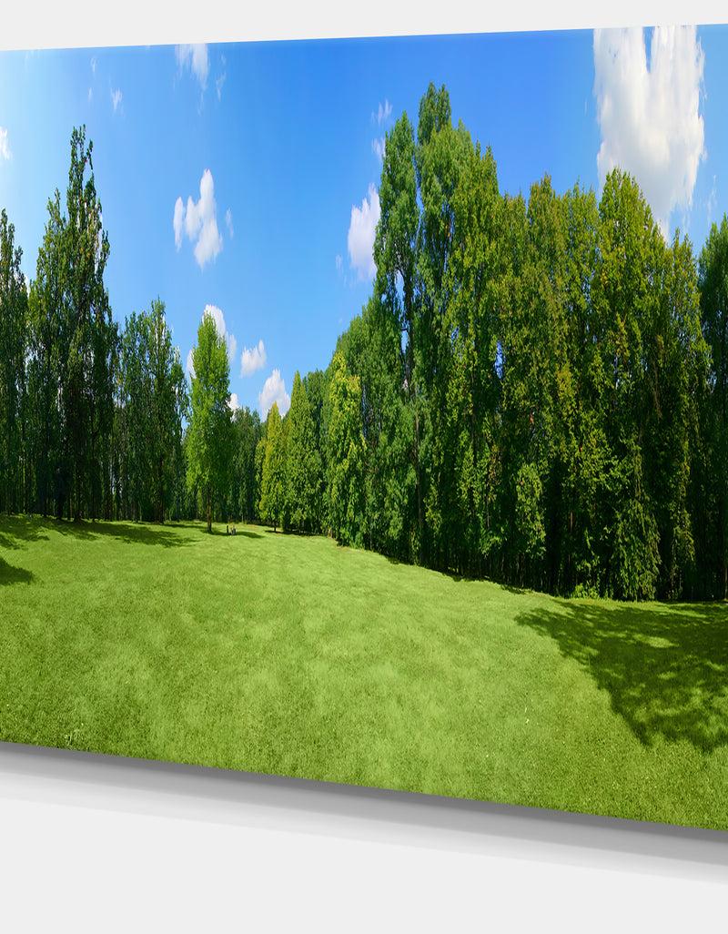 DesignQ Green City Park Panorama - Extra Large Landscape Canvas Art Print