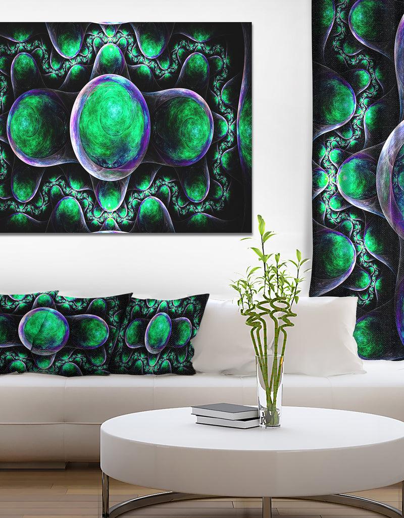 DesignQ Green Exotic Fractal Pattern - Abstract Art On Canvas