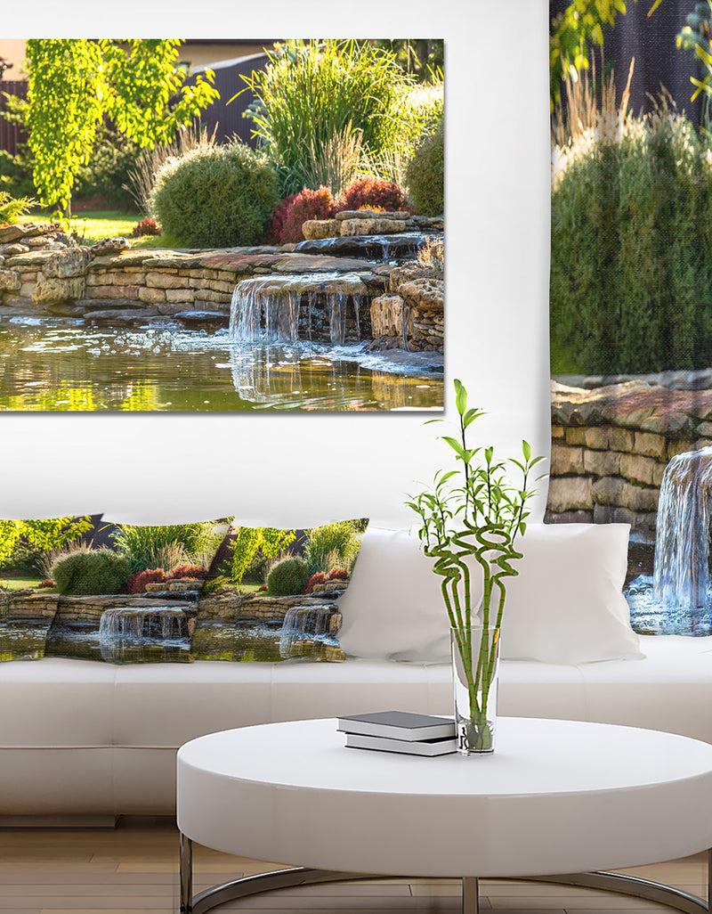 DesignQ Green Lake and Plants - Landscape Wall Artwork
