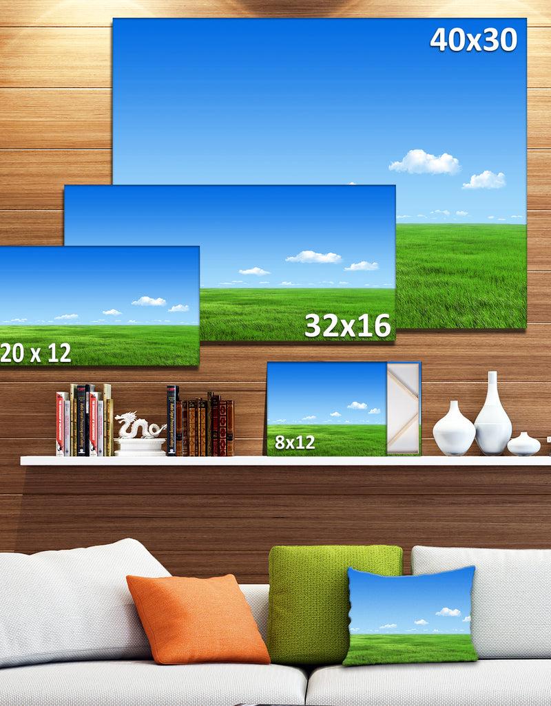 DesignQ Green Meadow And Blue Sky - Landscape Wall Artwork