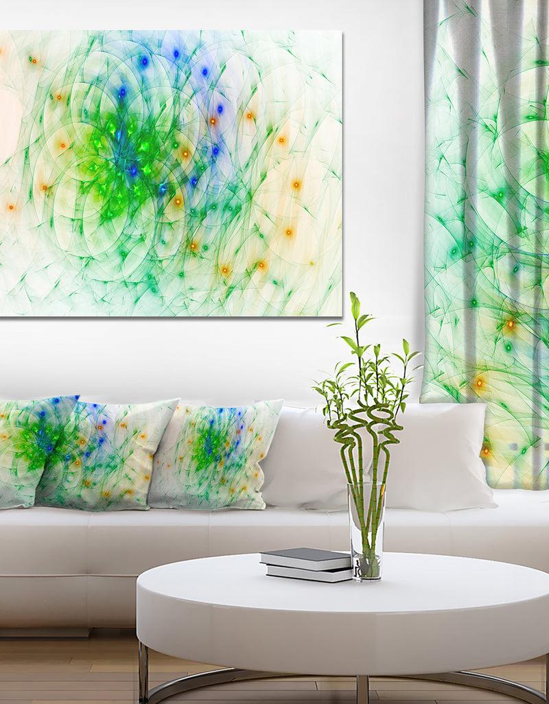 DesignQ Green Outline of Fractal Colors - Extra Large Abstract Canvas Wall Art