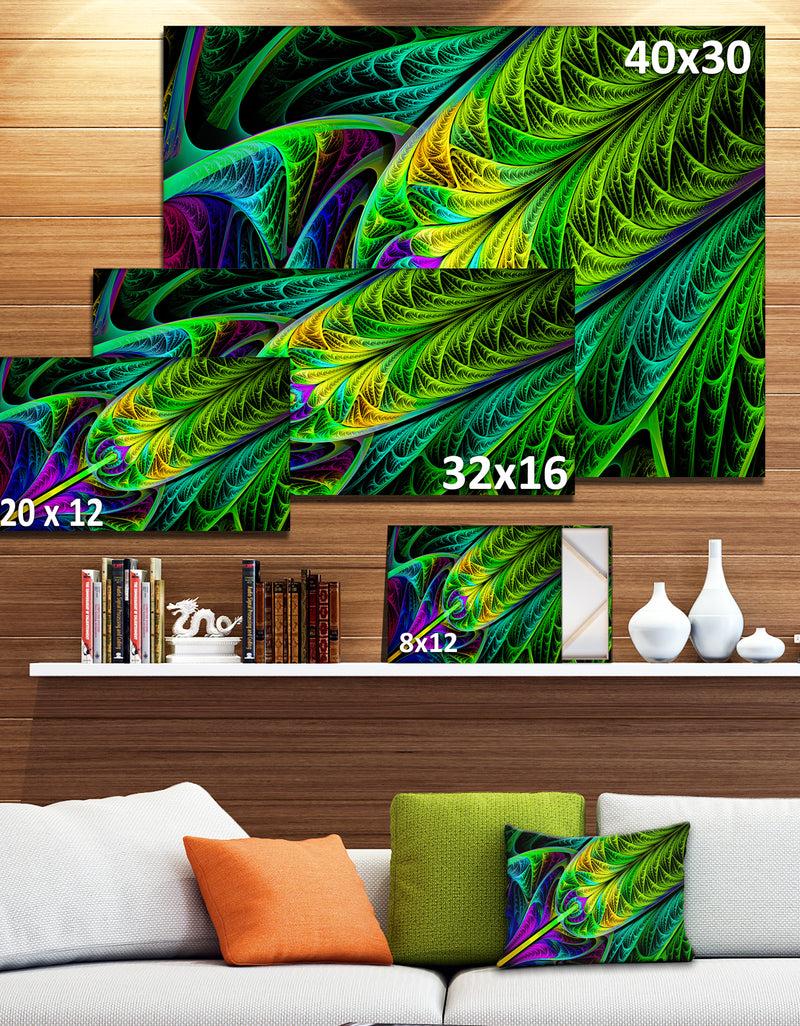 DesignQ Green Stained Glass Texture - Abstract Wall Art Canvas