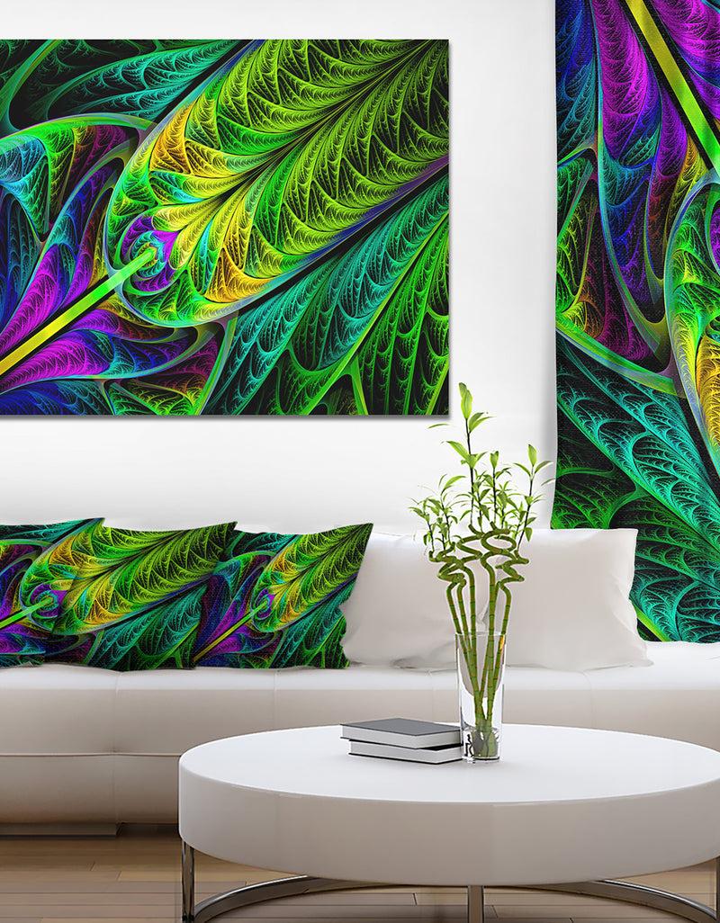 DesignQ Green Stained Glass Texture - Abstract Wall Art Canvas