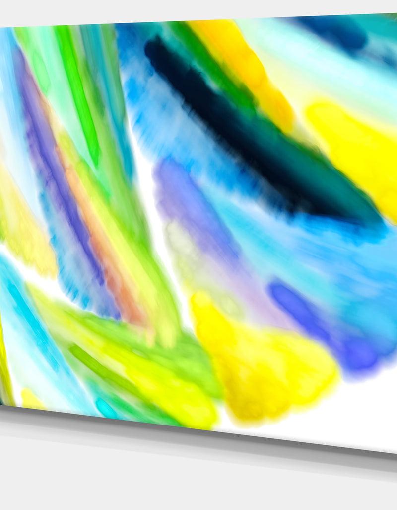 DesignQ Green Vibrant Brushstrokes - Extra Large Abstract Canvas Art Print