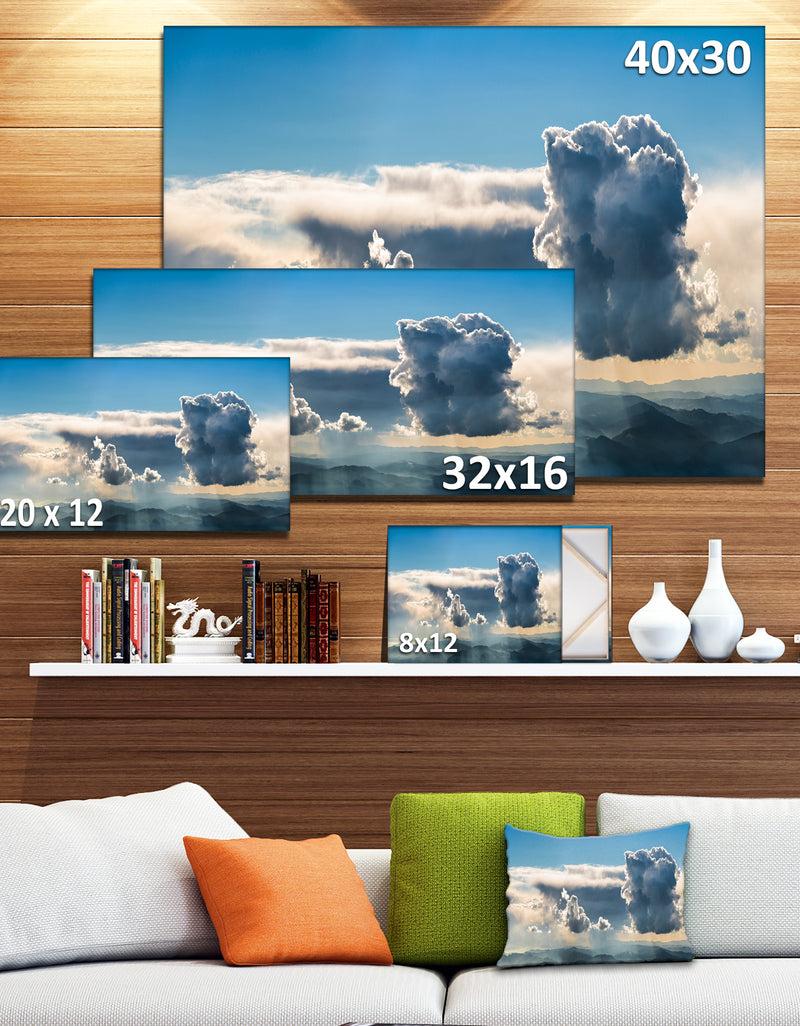 DesignQ Heavy Clouds In Sky Panoramic View - Landscape Art Canvas Print