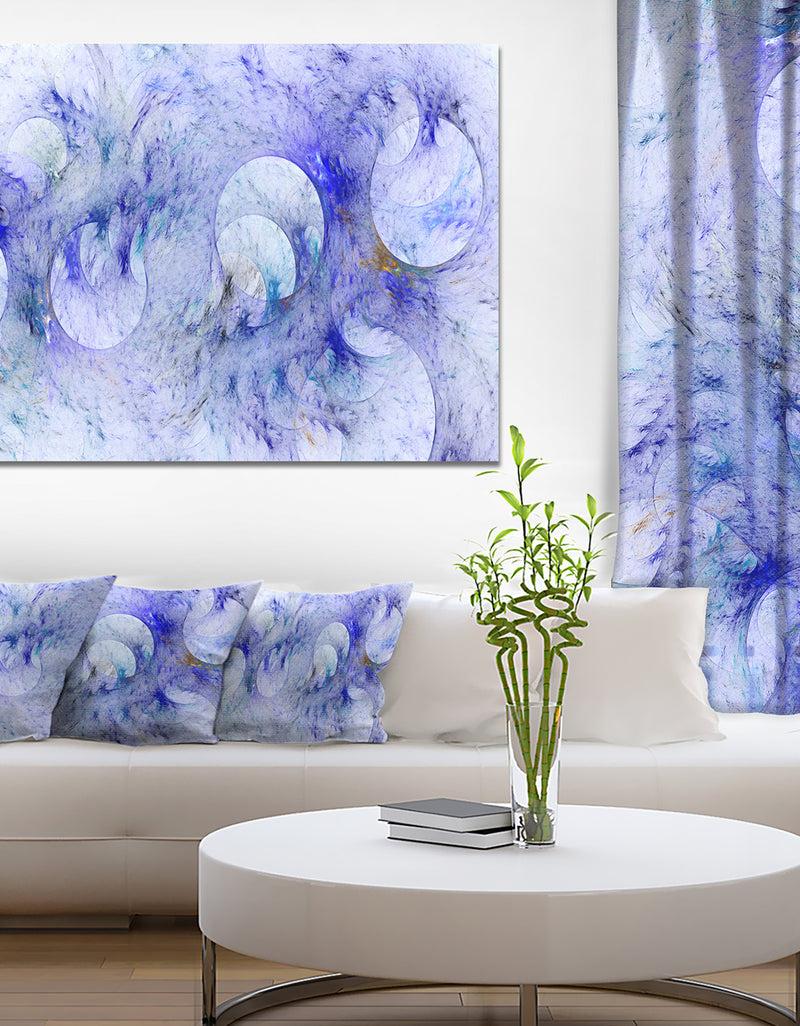 DesignQ Light Blue Fractal Glass Texture - Abstract Artwork On Canvas