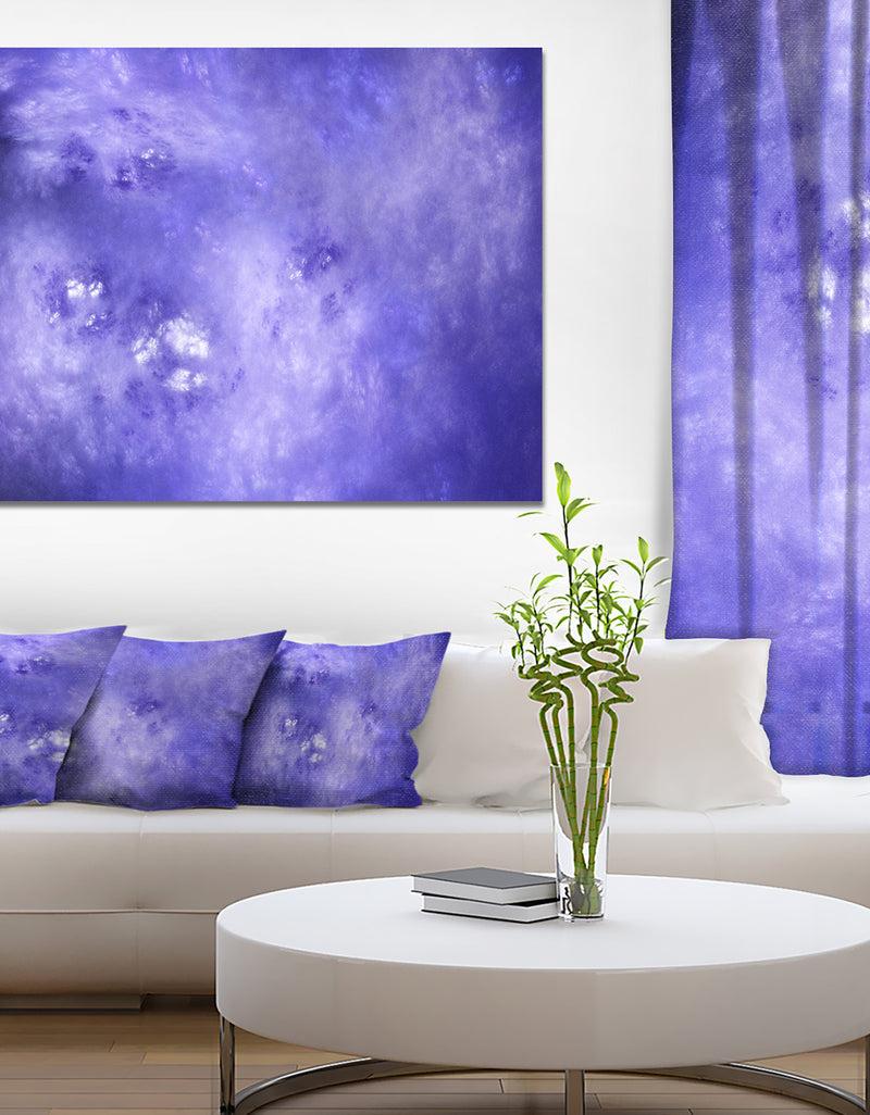 DesignQ Light Blue Fractal Sky with Stars'Extra Large Abstract Canvas Art Print