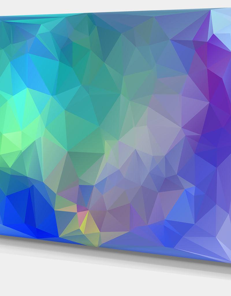 DesignQ Light Blue Polygonal Mosaic Pattern - Large Wall Artwork