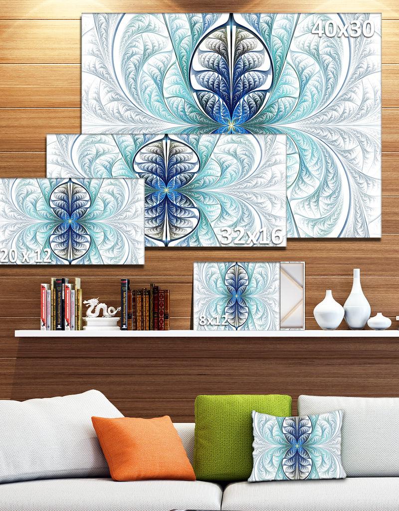 DesignQ Light Blue Stained Glass Texture - Abstract Wall Art On Canvas