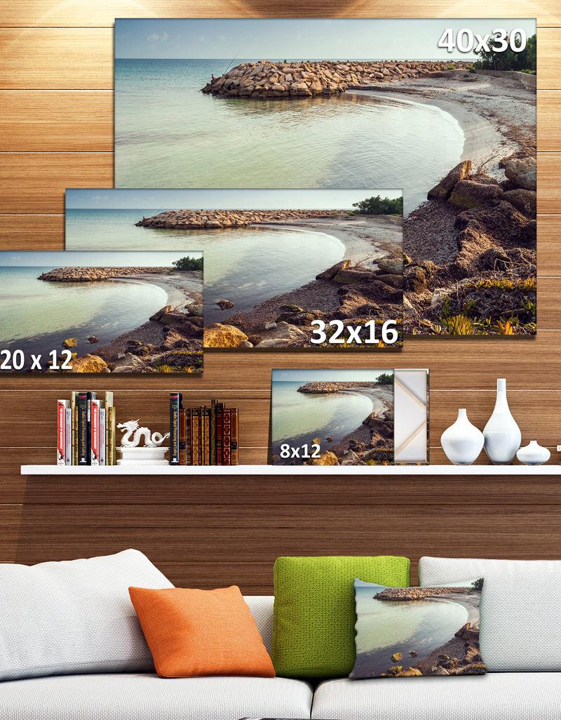 DesignQ Little Lagoon With Fishermen Africa - Extra Large Seashore Canvas Art