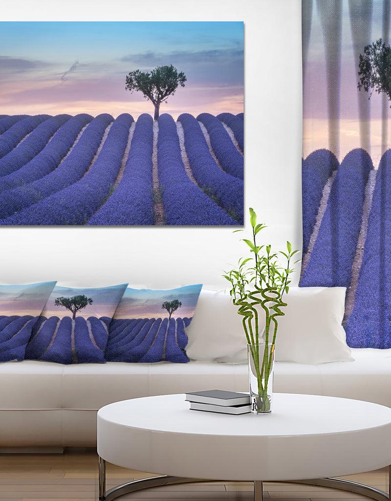 DesignQ Lonely Trees Uphill On Sunset - Landscape Wall Artwork