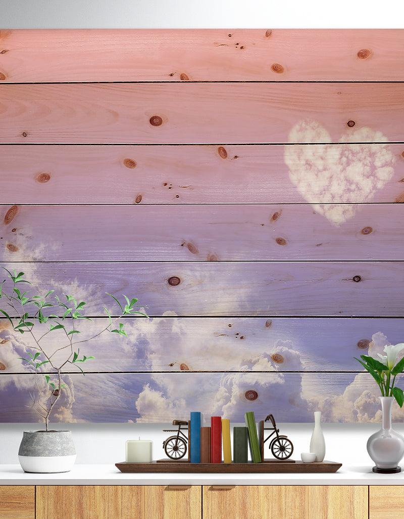 DesignQ Love is in the Air - Digital Print on Natural Pine Wood