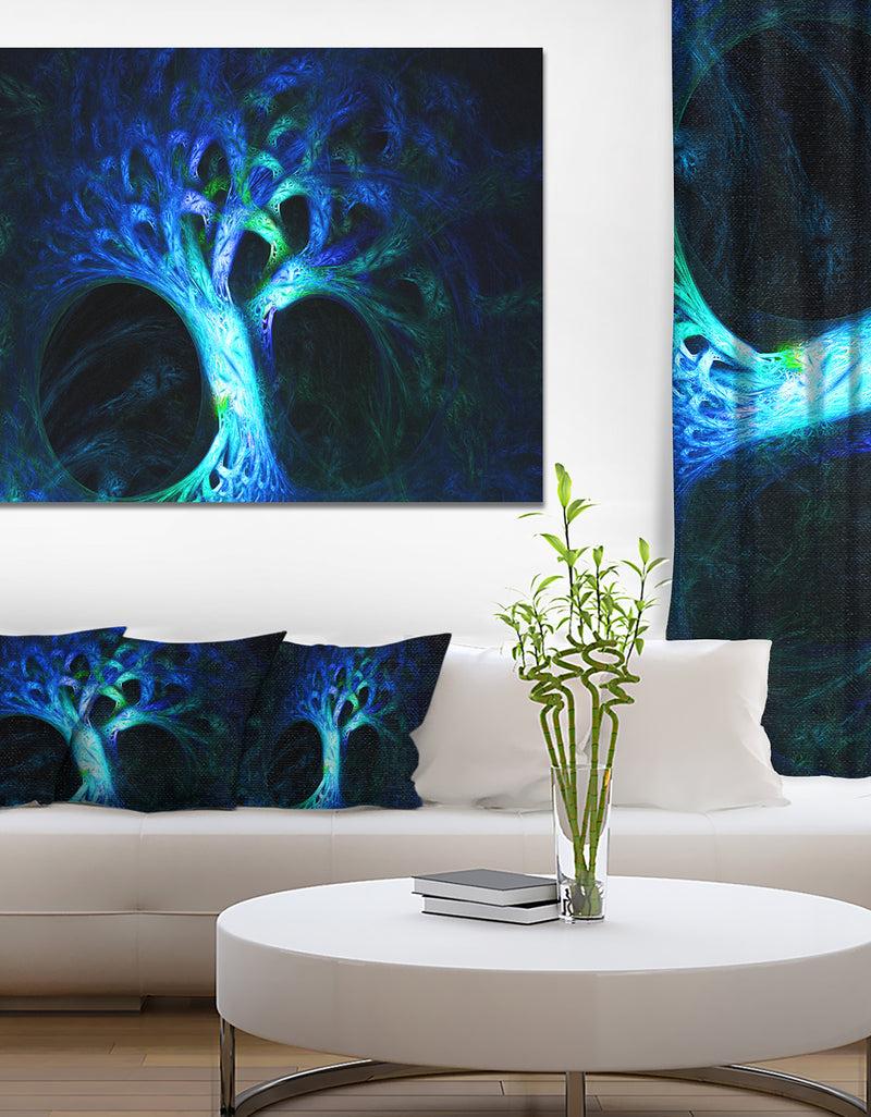 DesignQ Magical Blue Psychedelic Tree'Extra Large Abstract Canvas Art Print