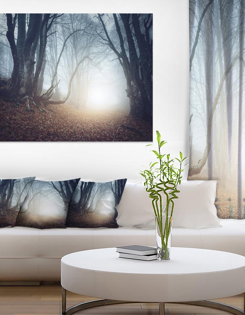 DesignQ Magical Trees In Mysterious Forest - Modern Forest Canvas Wall Art