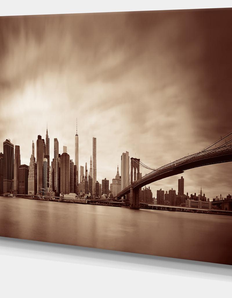 DesignQ Manhattan Financial District - Cityscape Canvas Print