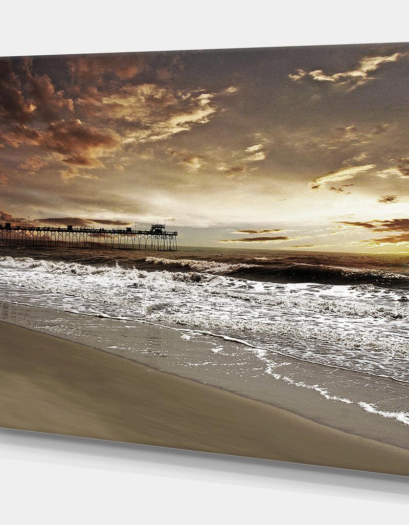 DesignQ Meet The Sunrise At Hollant Beach - Sea & Shore Photography On Wrapped Canvas
